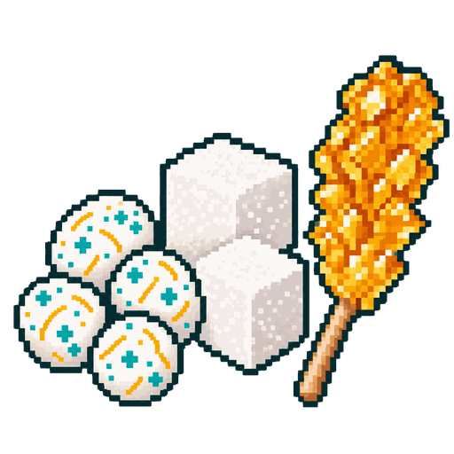 Embeddings logo: Persian sweets, noql sugared almonds, sugar cubes and nabat